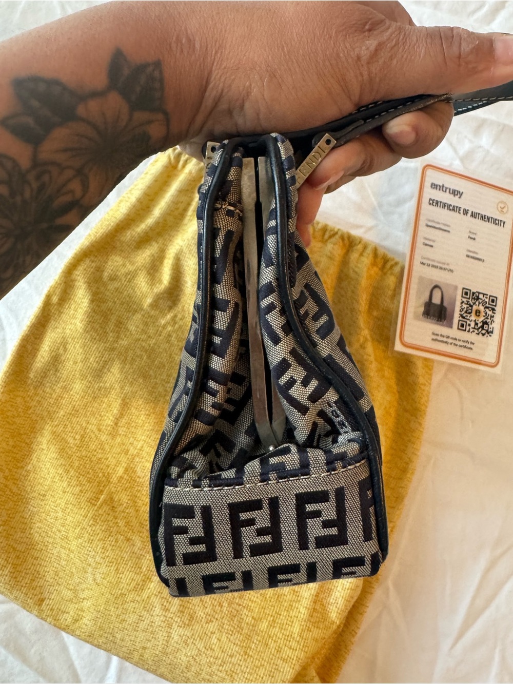 Fendi Black & Gray Zucca Shoulder Bag - Picture 7 of 14